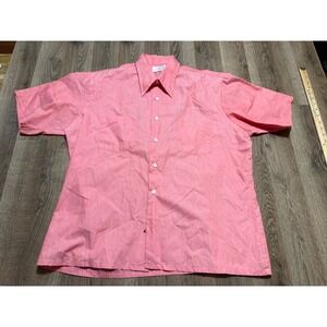 Squire Button Down Shirt Mens XL Pink Adult Vintage Short Sleeve Good